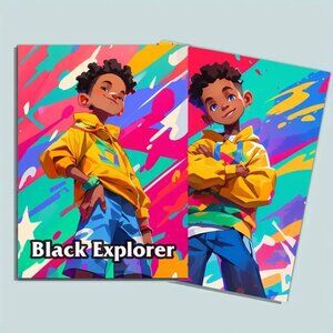Black Explorer Coloring Book (SKU #0412)